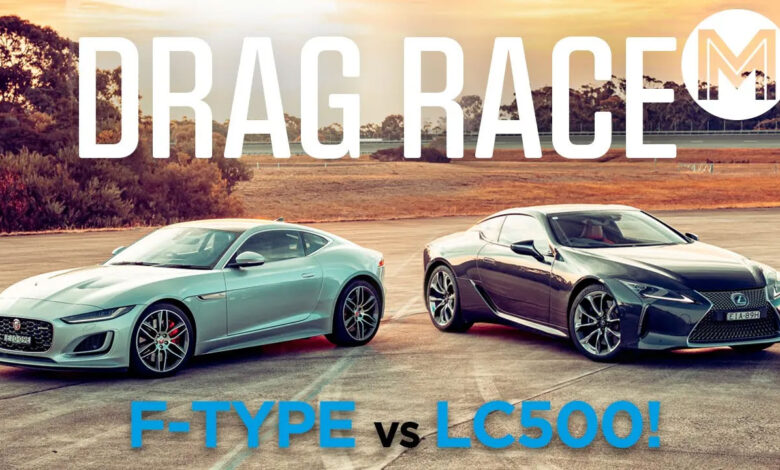 Lexus LC500 vs Jaguar F Type 780x470 - درگ دل‌نشین لکسس LC 500 و جگوار اف تایپ در غروب آفتاب!