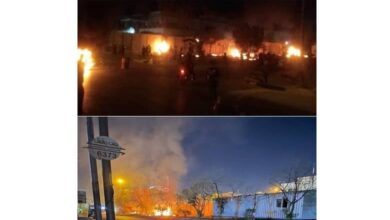 fire 390x220 - آتش زدن دیوار کنسولگری ایران در کربلای عراق